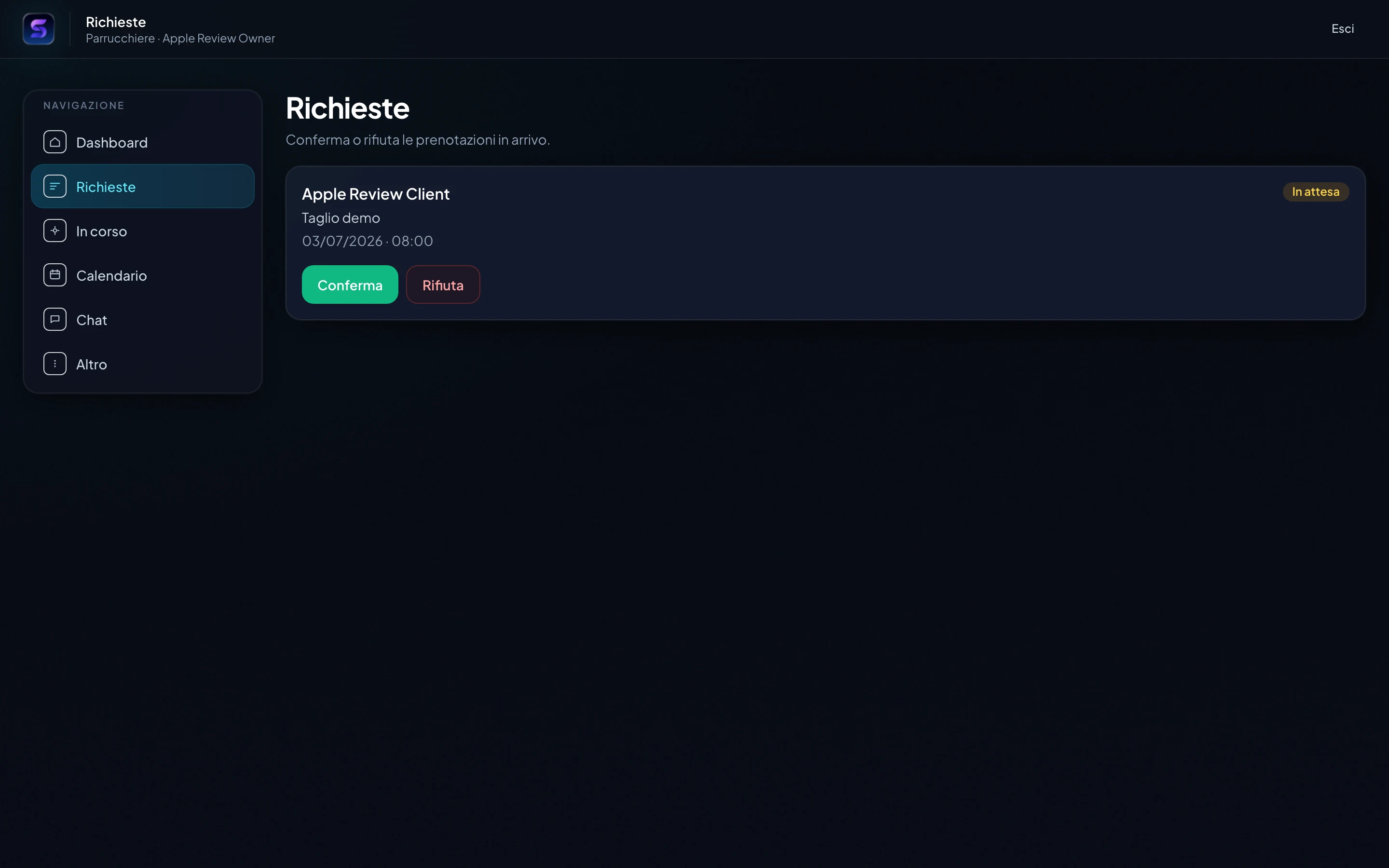Slotiva Web — Richieste